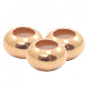 DQ Metal bead disc 6x3mm with rubber inside Rosegold 